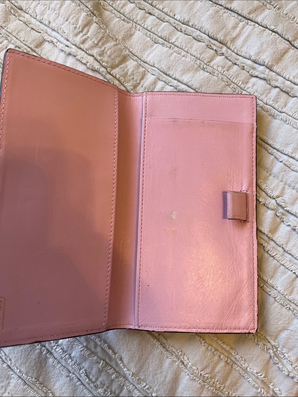 Coach bleeker tattersall red pink checkbook slim wallet planner agenda legacy - Picture 4 of 5